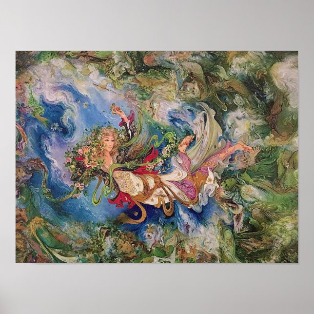 Affiche L'affiche d'art persan de printemps à venir (Devant)