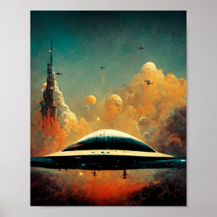 Affiche L'affiche d'art Spaceport Sci-Fi