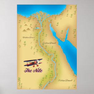 Affiche L'affiche de carte ancienne de style vintage du Ni