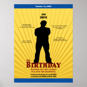 Affiche L'affiche de cinéma d'anniversaire (Garçon)