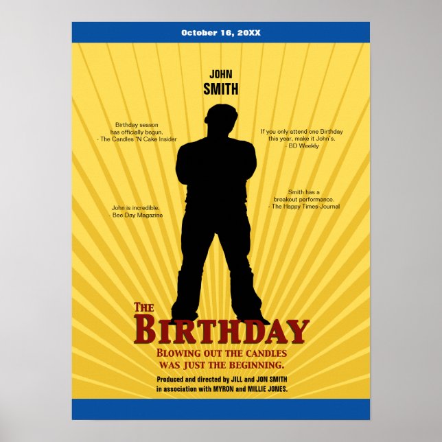 Affiche L'affiche de cinéma d'anniversaire (Garçon) (Devant)