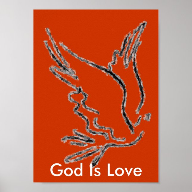 Affiche L'affiche de Dieu est amour orange (Devant)
