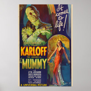Affiche L'affiche de film de monstre de style vintage The