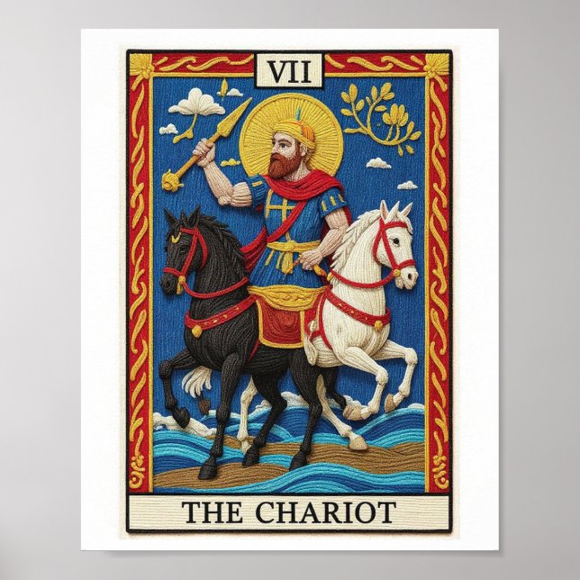 Affiche L'affiche de la carte de tarot du Chariot (Devant)