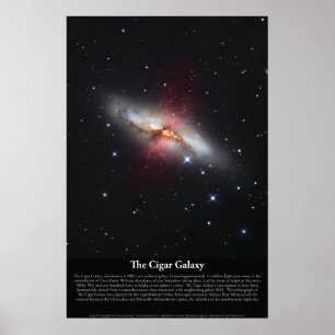 Affiche L'affiche de la galaxie de cigare (M82)