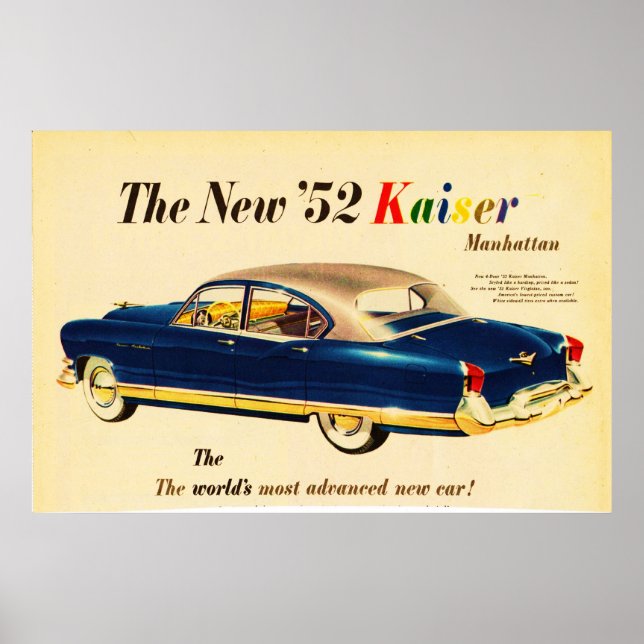 Affiche L'affiche de la nouvelle voiture 52 Kaiser Car 3 (Devant)