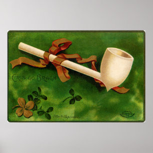 Affiche L'affiche de la Saint-Patrick avec pipe irlandaise