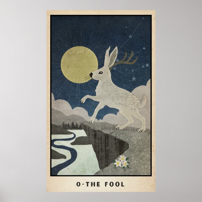 Affiche L'affiche de l'idiot major Arcana avec le Jackalop (Devant)