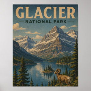 Affiche L'affiche de montagne de style WPA vintage du parc