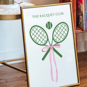 Affiche L'affiche de tennis The Racquet Club Tennis Preppy