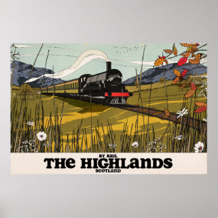 Affiche L'affiche de voyage dans les Highlands d'Écosse