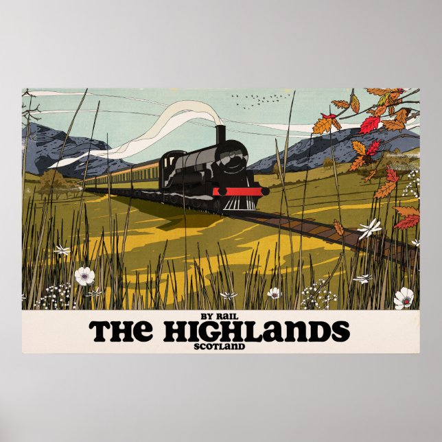 Affiche L'affiche de voyage dans les Highlands d'Écosse (Devant)