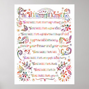 Affiche L'affiche des dix commandements