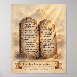 Affiche L'affiche des Dix Commandements - Tablette de pier