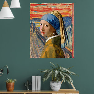 Affiche L'affiche du cri de la fille – Remix surréaliste