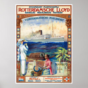 Affiche L'affiche du Vintage voyage Pays-Bas restaurée