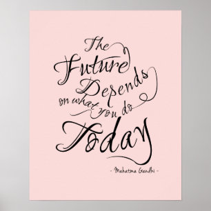 Affiche L'affiche inspirée de future calligraphie rose