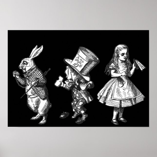 Affiche L'affiche Rabbit, Hatter & Alice Wonderland (Devant)