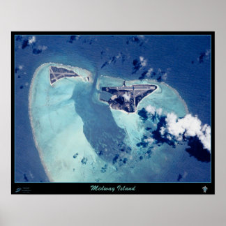 Affiche L'affiche satellite de l'île de Midway