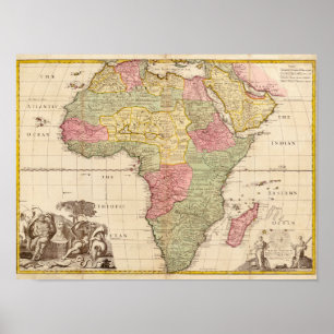 Affiche L'Afrique circa 1725