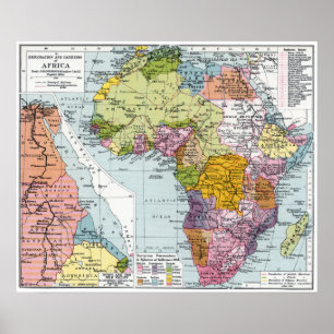 AFFICHE L'AFRIQUE DIVISÉE, 1914