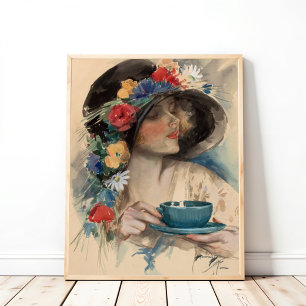 Affiche L'afternoon tea, Harrison Fisher