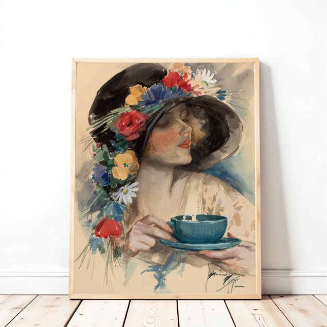 Affiche L'afternoon tea, Harrison Fisher (Créateur téléchargé)