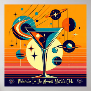 Affiche L'Âge De L'Espace Bienvenue Au Club Martini Atomiq