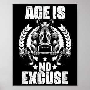 Affiche L'Âge N'Est Pas Excusez Rhinoceros Weightlift Cita