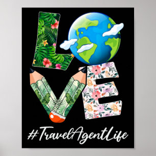 Affiche L'Agent De Voyage Love Jour des terres Mondial Sau