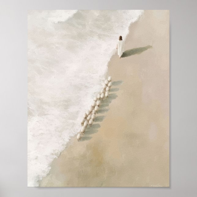 Affiche L'Agneau suivant Jésus Art chrétien (Devant)
