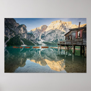 Affiche Lago di Braies dans les Dolomites en Italie