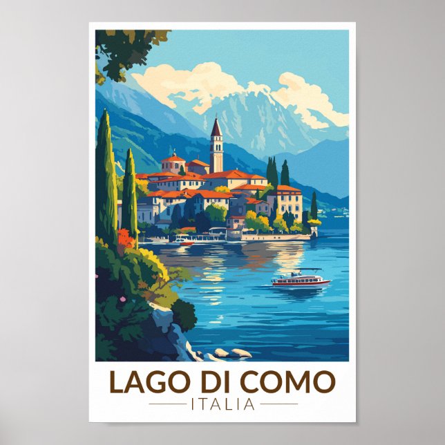 Affiche Lago di Como Italia Lombardia Travel Art Vintage (Devant)