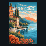 Affiche Lago di Como Italia Travel Art Vintage<br><div class="desc">Design vectoriel du lac de Côme. Le lac de Côme,  situé dans la région de Lombardie,  dans le nord de l'Italie,  est une station balnéaire haut de gamme connue pour ses paysages spectaculaires,  située au pied des Alpes.</div>