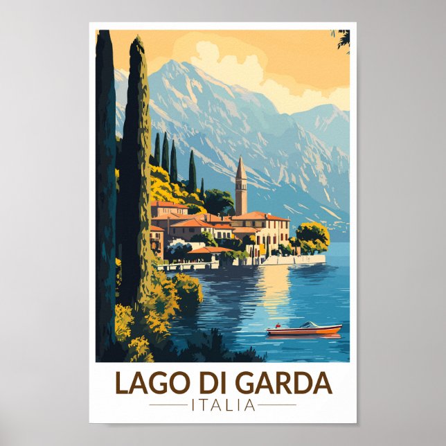 Affiche Lago di Garda Italia Travel Art Vintage (Devant)