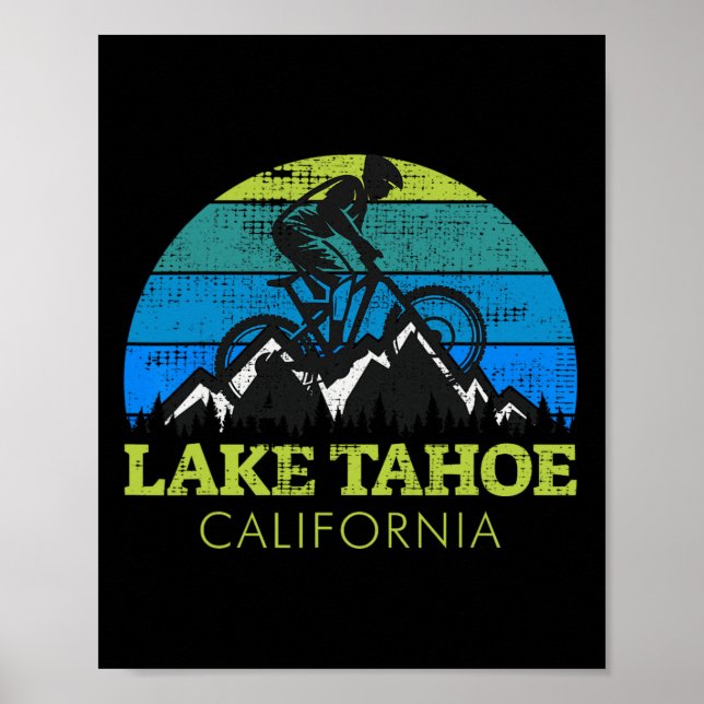 Affiche Lago Tahoe California VTT Mtb Vintage  (Devant)