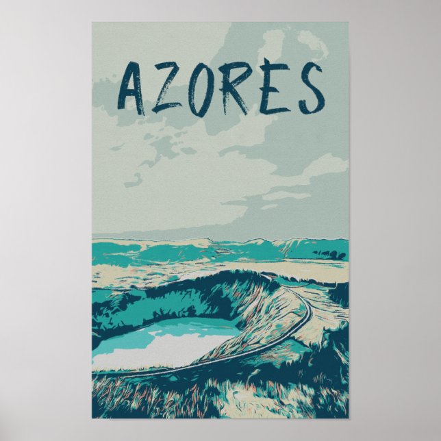 Affiche Lagon des Volcans aux Açores, Océan Atlantique P (Devant)