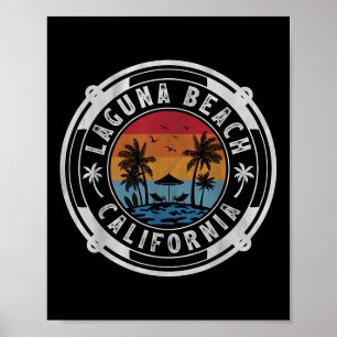 Affiche Laguna Beach Californie Vacances d'été Vintage Su