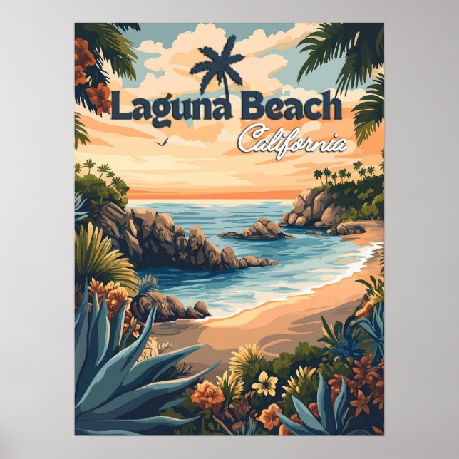 Affiche Laguna Beach vintage Californie (Devant)