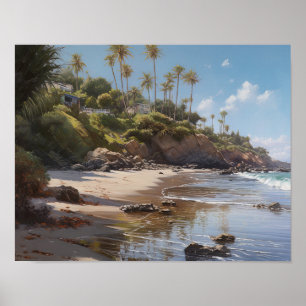 Affiche Laguna Beach Watercolor Art Imprimer l'affiche