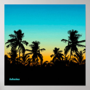 Affiche Lahaina Maui Hawaii Souvenir Cool du coucher de so