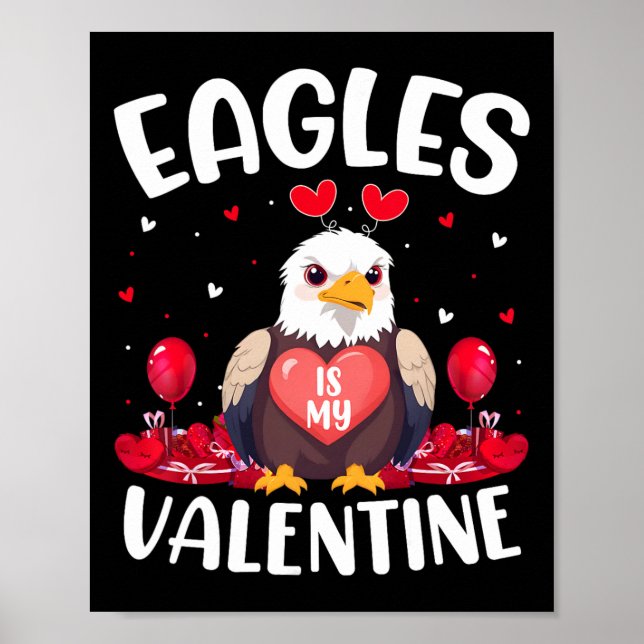 Affiche L'aigle est mon amour de la Saint-Valentin Cœurs A (Devant)