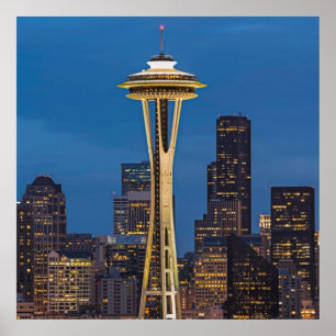 Affiche L'aiguille de l'espace et Seattle du centre
