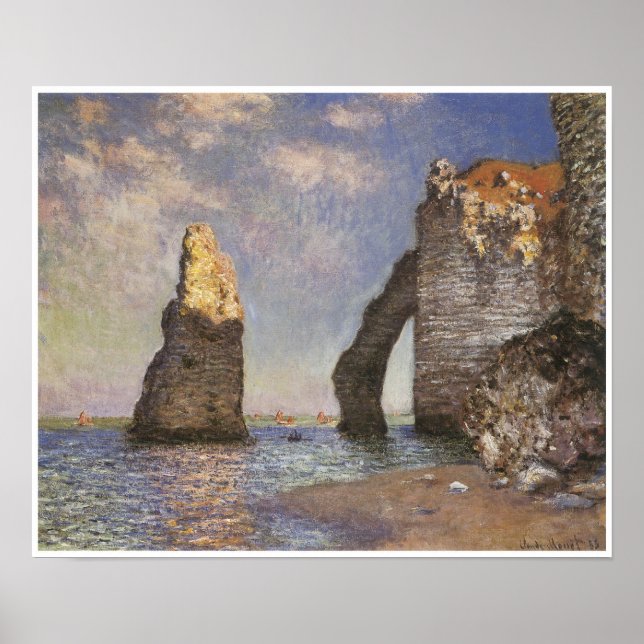 Affiche L'aiguille, Etretat, 1885 (Devant)