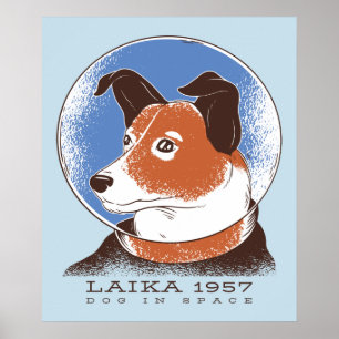 Affiche Laika Soviet Space Dog 1957