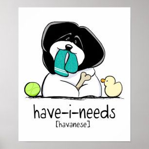 Affiche -Laisse Art™ de Havanese des Avoir-je-Besoins