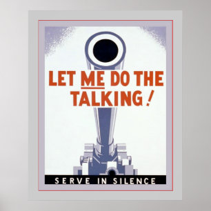 Affiche Laisse-Moi Parler ! Servir en silence ~ Vintage