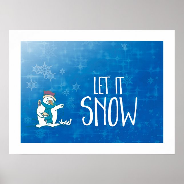 Affiche Laisser Enneiger Snowman Nourrir Les Oiseaux (Devant)