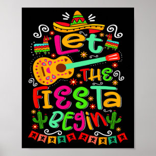 Affiche Laisser La Fiesta Commencer La Fête Mexique Cinco 