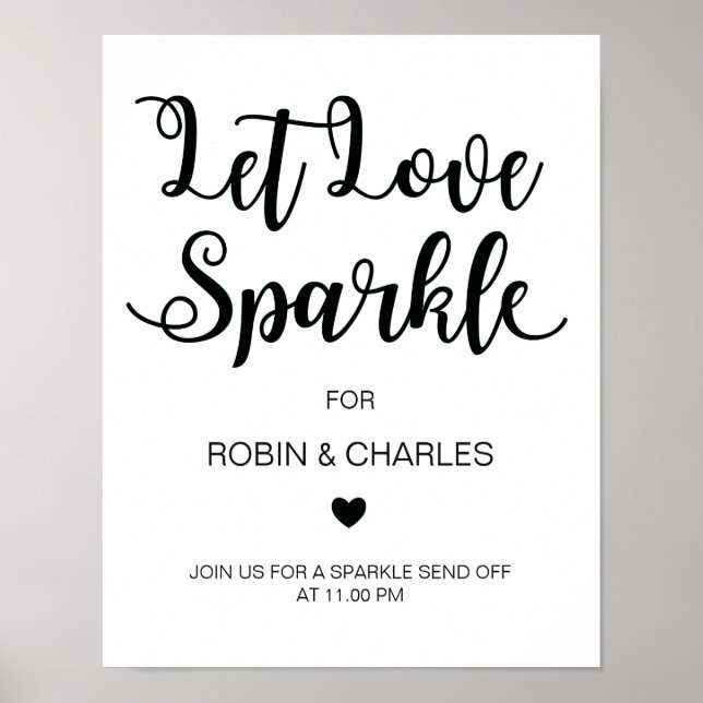 Affiche Laisser l'amour scintiller | Calligraphie moderne (Devant)